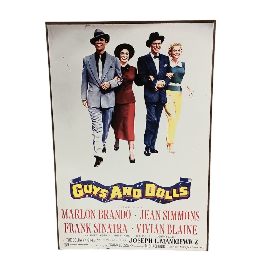 Vintage Guys And Dolls Poster Wooden 1985 Radio Days Good Condition